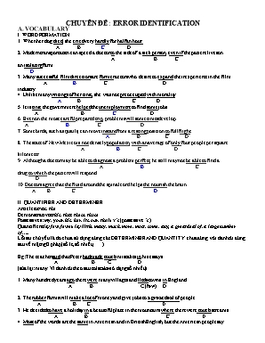 Luyện thi THPT Quốc gia môn Tiếng Anh - Chuyên đề Error identification